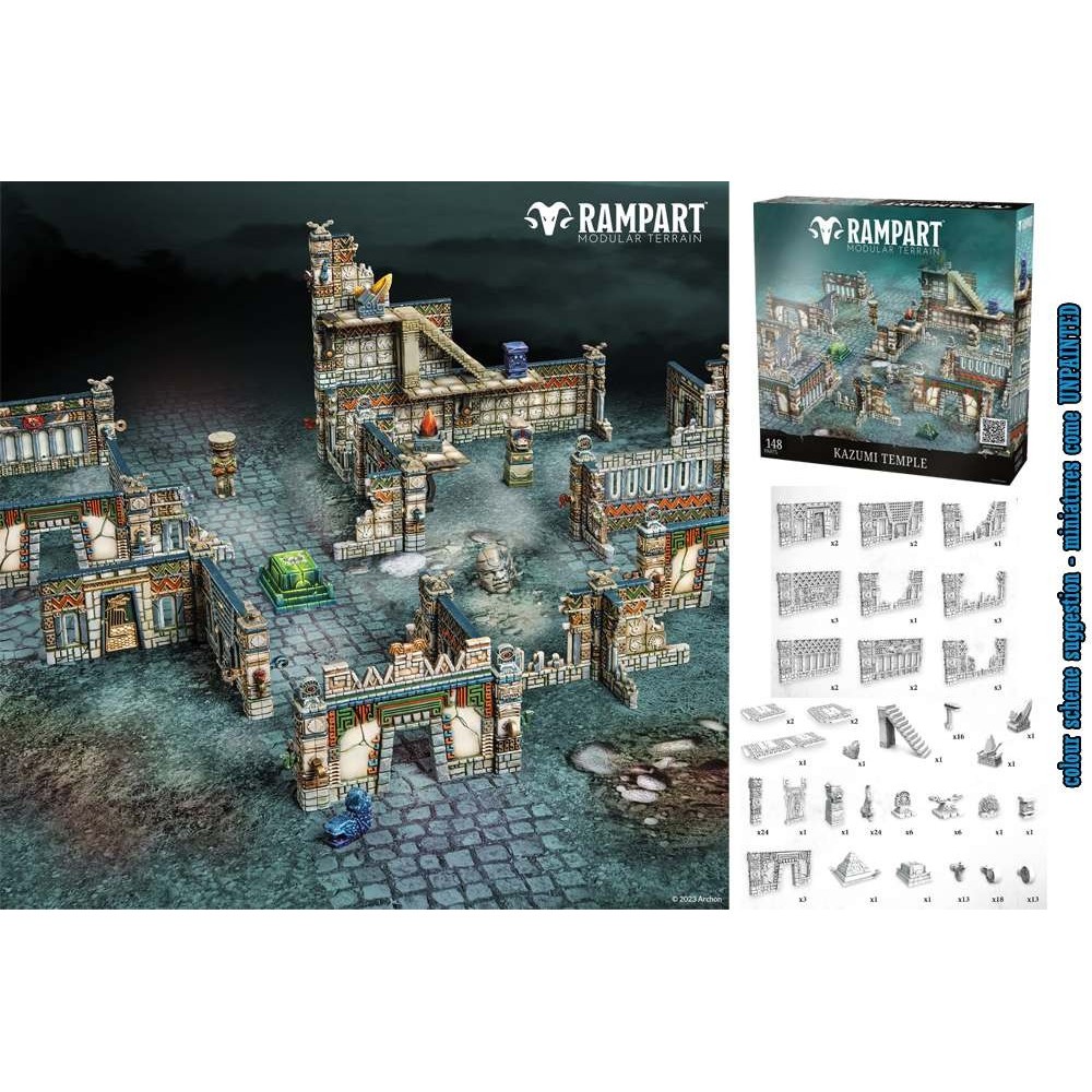 ARCHON STUDIO RAMPART MODULAR TERRAIN KAZUMI TEMPLE SCENARY SET
