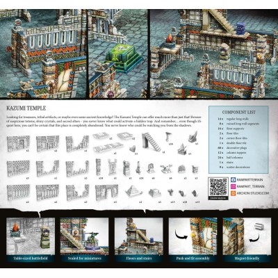 RAMPART MODULAR TERRAIN KAZUMI TEMPLE AMBIENTAZIONE SCENARIO ARCHON STUDIO