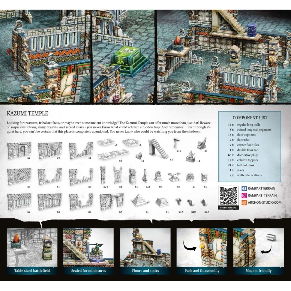 ARCHON STUDIO RAMPART MODULAR TERRAIN KAZUMI TEMPLE SCENARY SET