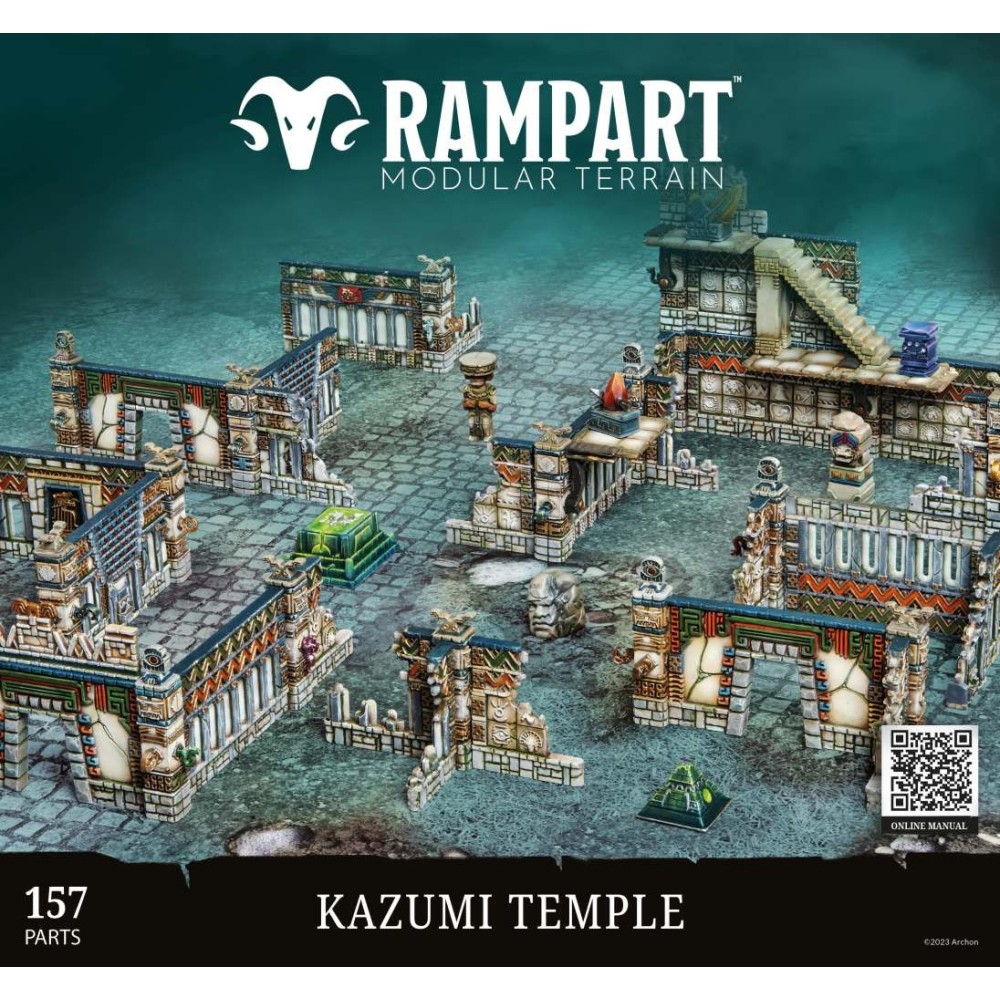 RAMPART MODULAR TERRAIN KAZUMI TEMPLE AMBIENTAZIONE SCENARIO ARCHON STUDIO