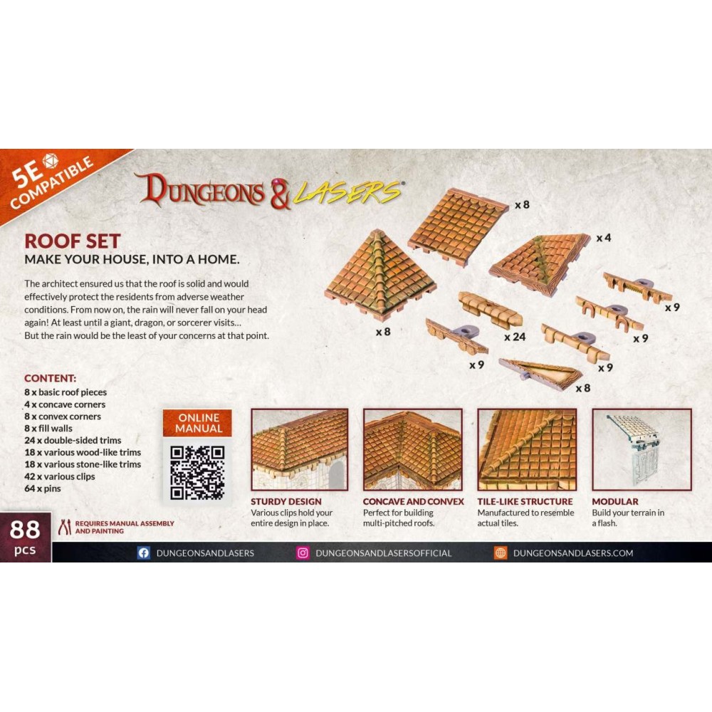 DUNGEONS AND LASERS ROOF SET AMBIENTAZIONE MINIATURES GAME ARCHON STUDIO