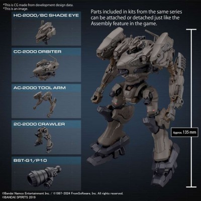 30MM ARMORED CORE VI RAD CC-2000 ORBITER NIGHTFALL 1/144 MODEL KIT ACTION FIGURE BANDAI
