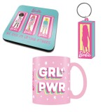 PYRAMID INTERNATIONAL BARBIE GRL PWR GIFT SET MUG COASTER AND KEYRING