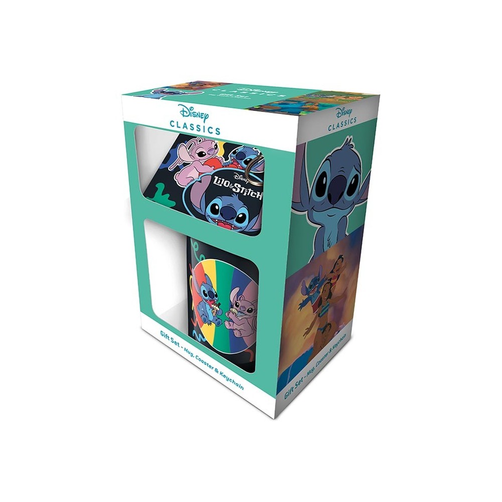 LILO AND STITCH GIFT SET TAZZA SOTTOBICCHIERE E PORTACHIAVI PYRAMID INTERNATIONAL
