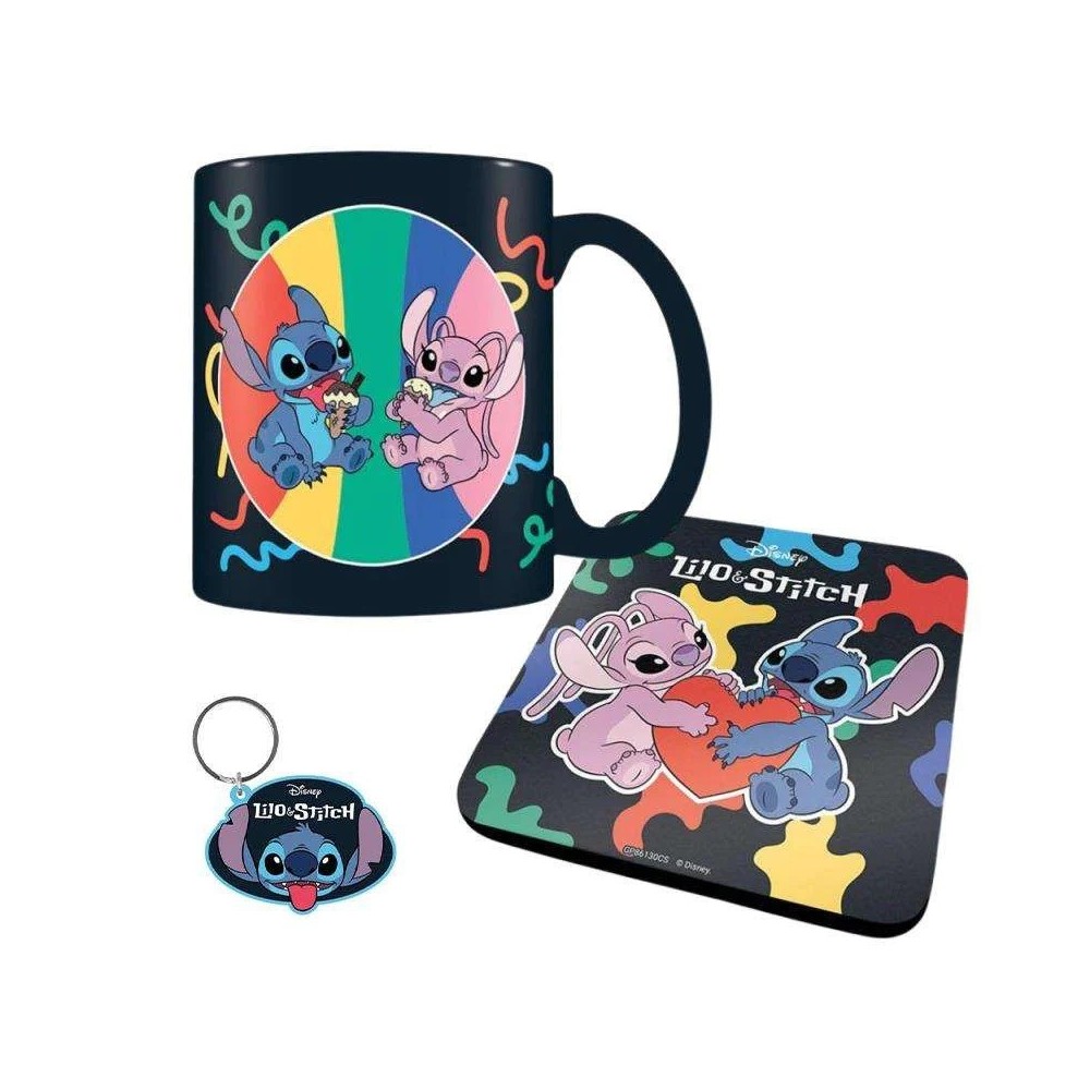 PYRAMID INTERNATIONAL LILO AND STITCH GIFT SET MUG COASTER AND KEYRING