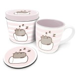 PYRAMID INTERNATIONAL PUSHEEN THE CAT GIFT TIN SET MUG AND COASTER