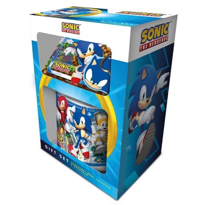 SONIC THE HEDGEHOG GIFT SET TAZZA SOTTOBICCHIERE E PORTACHIAVI PYRAMID INTERNATIONAL