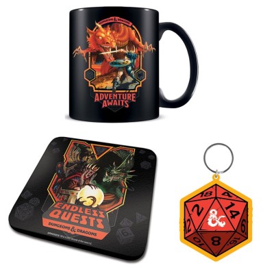 PYRAMID INTERNATIONAL DUNGEONS AND DRAGONS GIFT SET MUG COASTER AND KEYRING