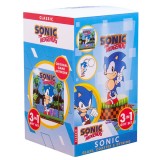 SONIC THE HEDGEHOG GIFT SET BICCHIERE SOTTOBICCHIERE E PORTACHIAVI FIZZ CREATIONS