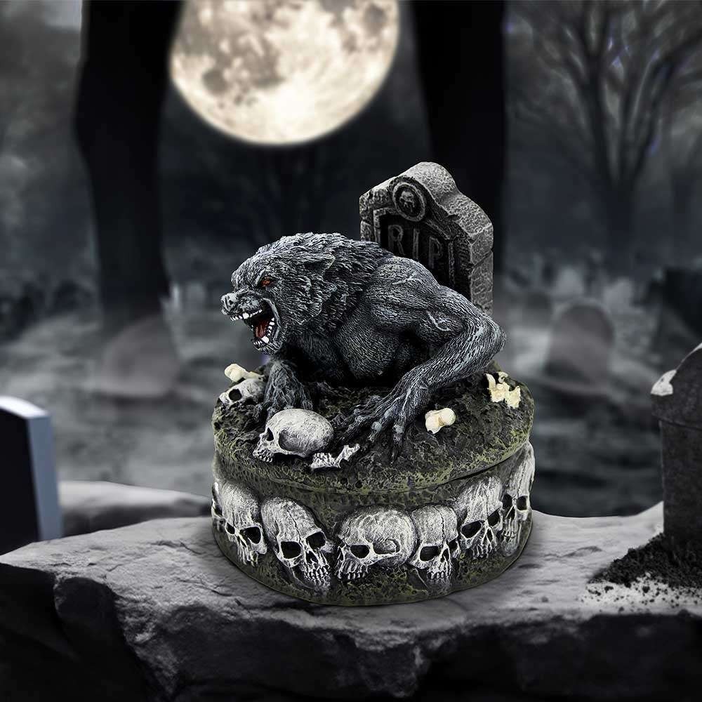 NEMESIS NOW TREASURES OF THE LYCAN DARK WEREWOLF BOX STATUE