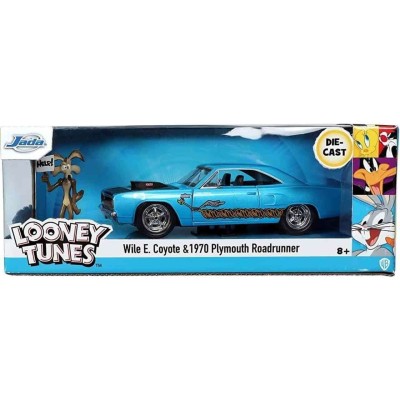 LOONEY TUNES 1970 PLAYMOUTH ROADRUNNER WILL E. COYOTE DIE CAST 1/24 MODEL JADA TOYS