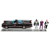 BATMAN TV SERIES 1966 BATMOBILE DIE CAST 1/24 MODEL WITH BATMAN, ROBIN, JOKER AND PENGUIN JADA TOYS
