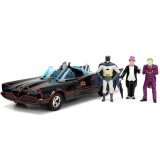BATMAN TV SERIES 1966 BATMOBILE DIE CAST 1/24 MODEL WITH BATMAN, ROBIN, JOKER AND PENGUIN JADA TOYS