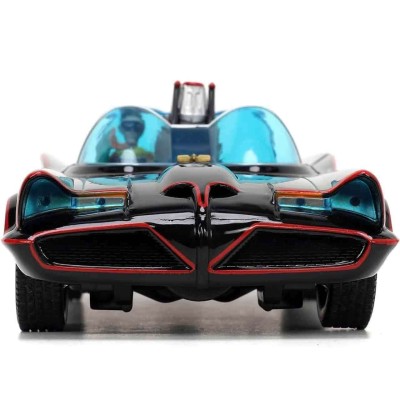 BATMAN TV SERIES 1966 BATMOBILE DIE CAST 1/24 MODEL WITH BATMAN, ROBIN, JOKER AND PENGUIN JADA TOYS