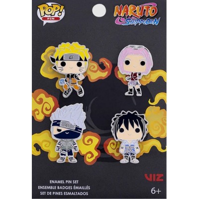 NARUTO SHIPPUDEN POP! PIN SET 4X SPILLE MINI FIGURE FUNKO