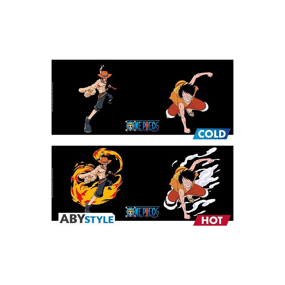 ABYSTYLE ONE PIECE LUFFY AND ACE HEAT CHANGE MUG