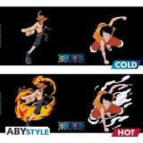 ABYSTYLE ONE PIECE LUFFY AND ACE HEAT CHANGE MUG