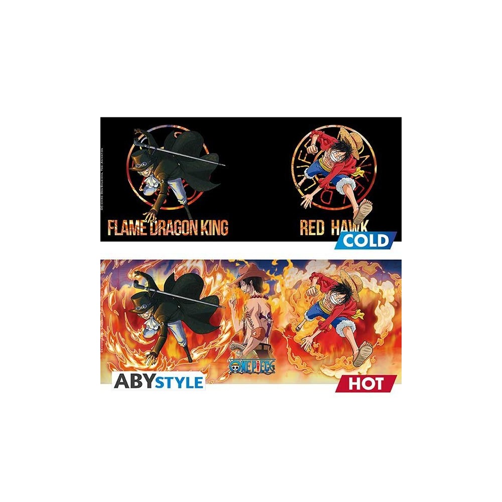 ABYSTYLE ONE PIECE LUFFY AND SABO HEAT CHANGE MUG