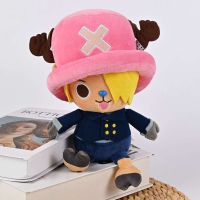 ONE PIECE CHOPPER X SANJI 25CM PELUCHE FIGURE SAKAMI MERCHANDISE