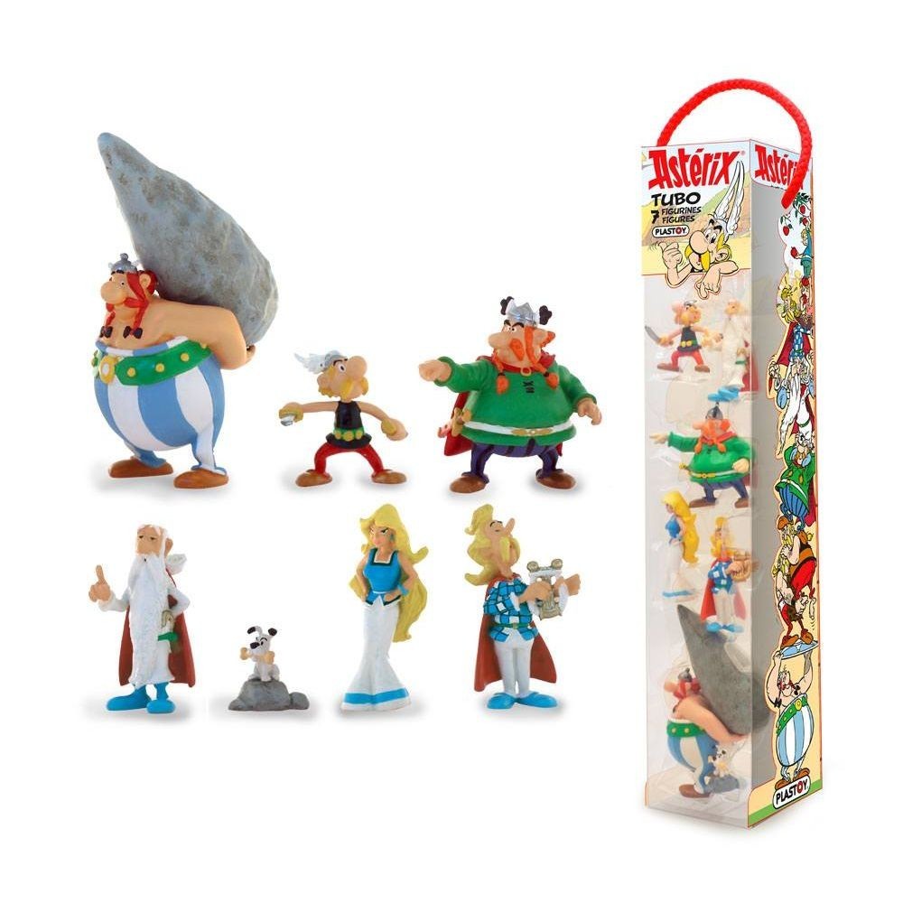 PLASTOY ASTERIX GALLIC VILLAGE TUBE 7 FIGURES GALLI MINI STATUE