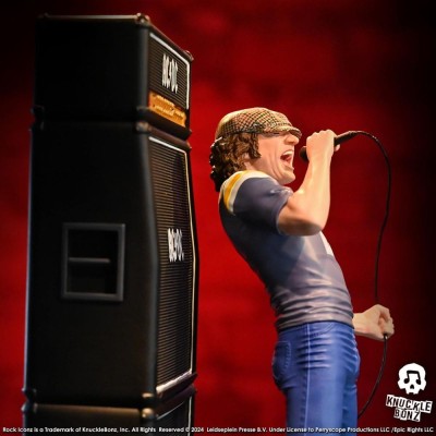 KNUCKLEBONZ ROCK ICONZ AC/DC BRIAN JOHNSON 23CM STATUE FIGURE