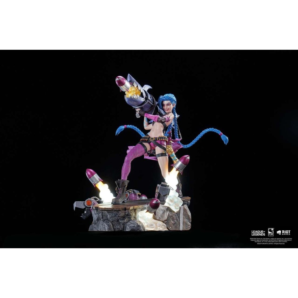 PURE ARTS LEAGUE OF LEGENDS JINX STATUE FIGURE WITH LED