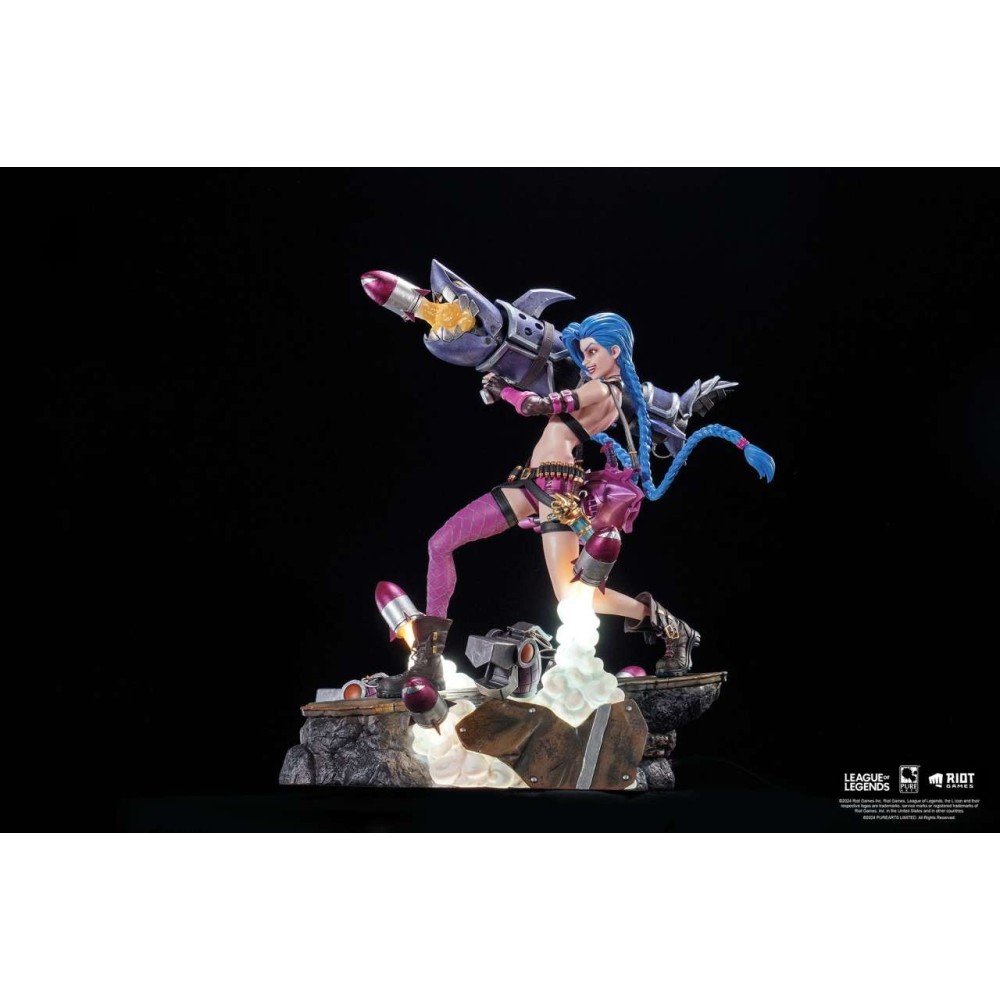 PURE ARTS LEAGUE OF LEGENDS JINX STATUE FIGURE WITH LED