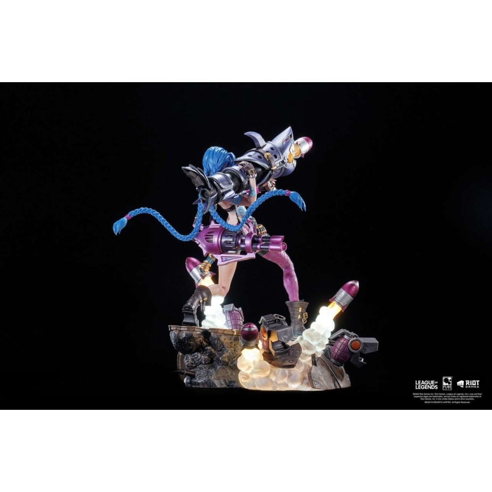 PURE ARTS LEAGUE OF LEGENDS JINX STATUE FIGURE WITH LED