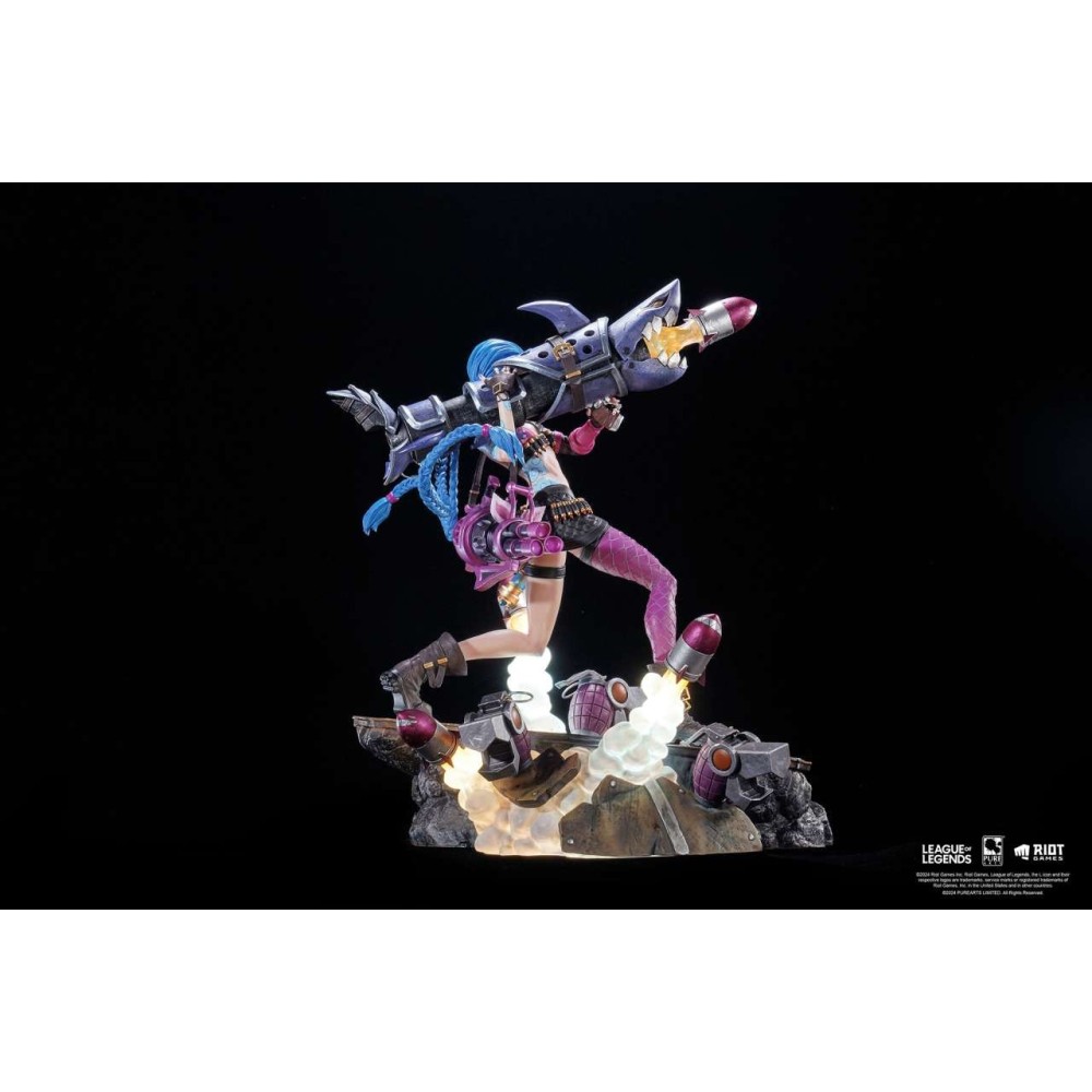 PURE ARTS LEAGUE OF LEGENDS JINX STATUE FIGURE WITH LED