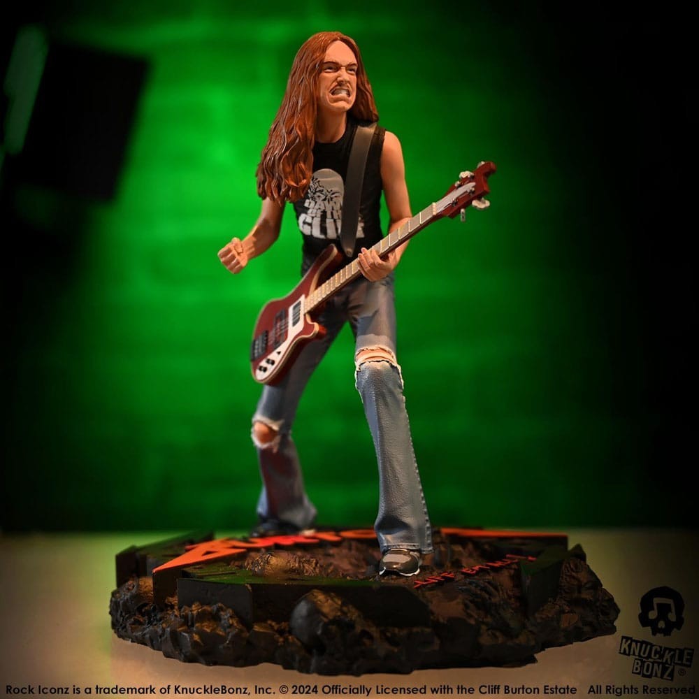 KNUCKLEBONZ METALLICA ROCK ICONZ CLIFF BURTON STATUE FIGURE