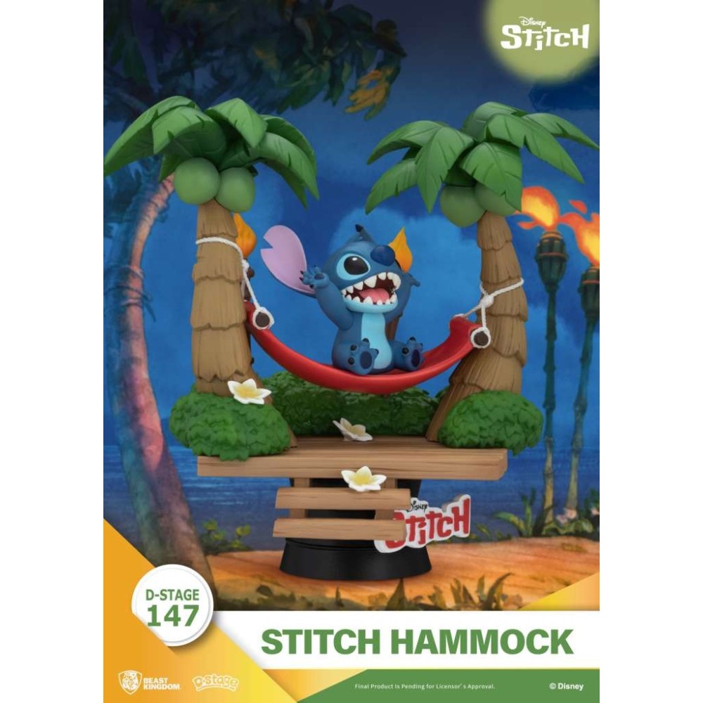 BEAST KINGDOM D-STAGE LILO AND STITCH 147 STITCH HAMMOCK STATUE FIGURE DIORAMA
