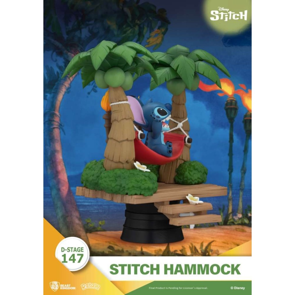 BEAST KINGDOM D-STAGE LILO AND STITCH 147 STITCH HAMMOCK STATUE FIGURE DIORAMA