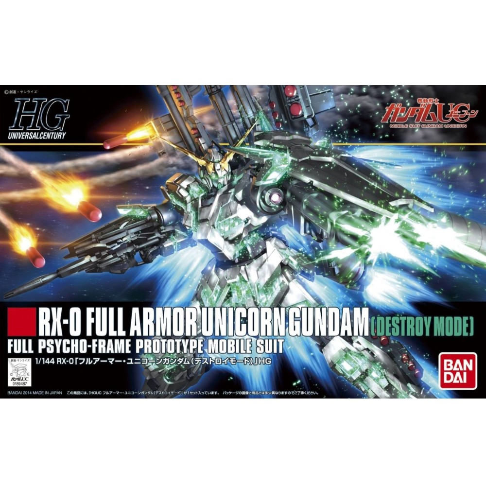 HIGH GRADE HGUC GUNDAM UNICORN FULL ARMOR DESTROY 1/144 MODEL KIT FIGURE BANDAI