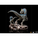 IRON STUDIOS JURASSIC WORLD DOMINION BLUE AND BETA MINICO FIGURE STATUE