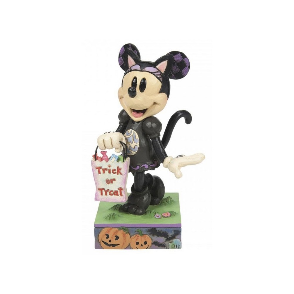 ENESCO DISNEY TRADITIONS MINNIE MOUSE IN CAT COSTUME STATUE FIGURE