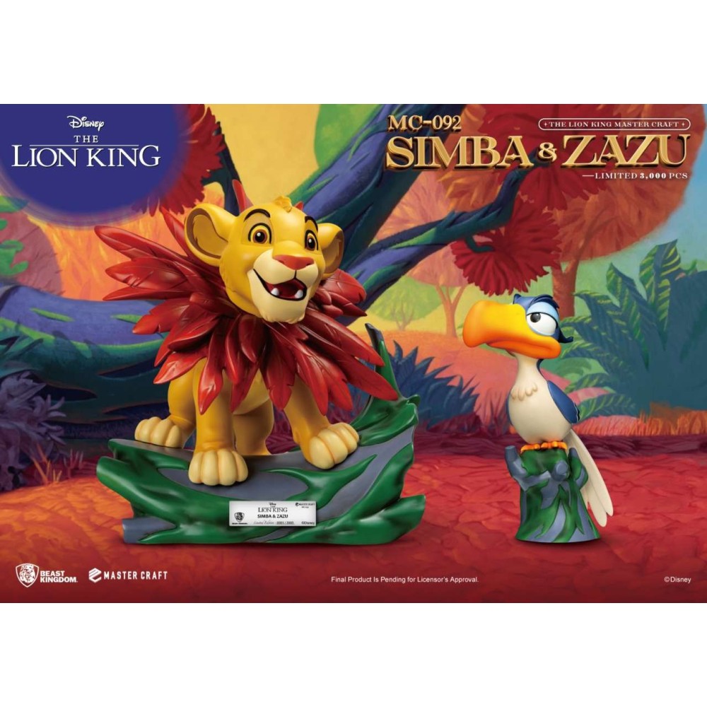 BEAST KINGDOM THE LION KING SIMBA AND ZAZU MASTER CRAFT STATUE RESIN FIGURE