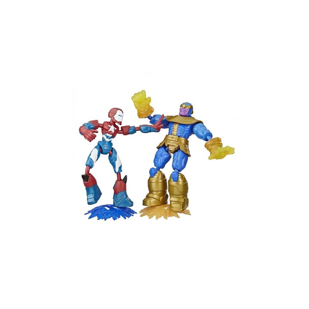 MARVEL AVENGERS BEND AND FLEX IRON PATRIOT VS THANOS ACTION FIGURES HASBRO