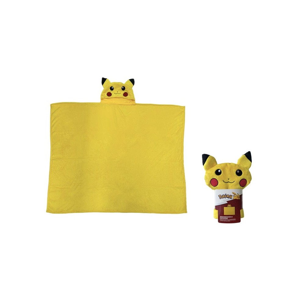 POKEMON PIKACHU COPERTA PILE CON CAPPUCCIO 120X150CM LYO