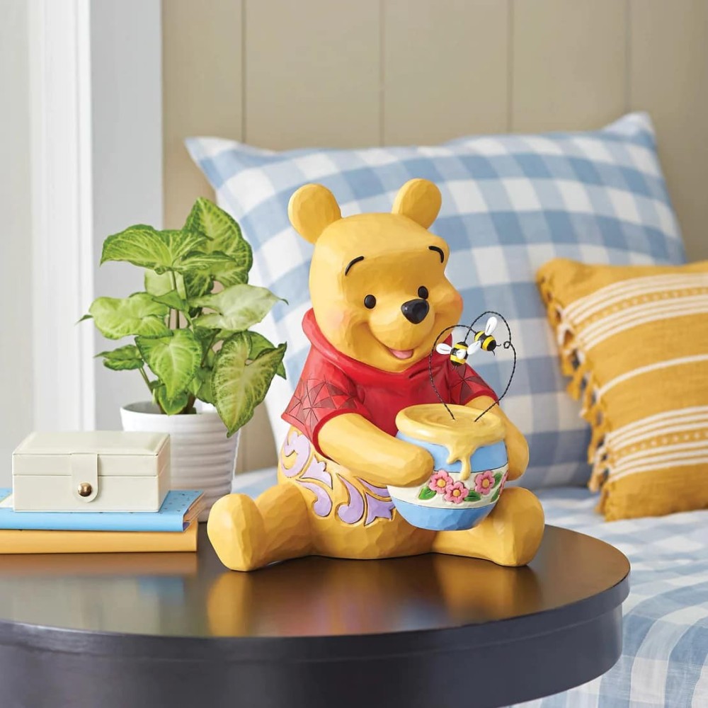 WINNIE THE POOH CON MIELE E API STATUA 30CM FIGURE ENESCO
