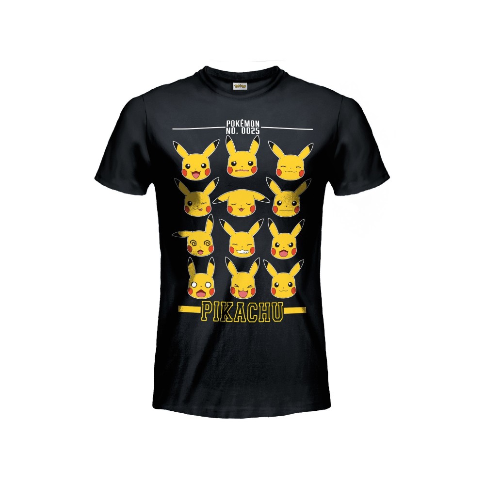 MAGLIA T SHIRT POKEMON PIKACHU FACCE
