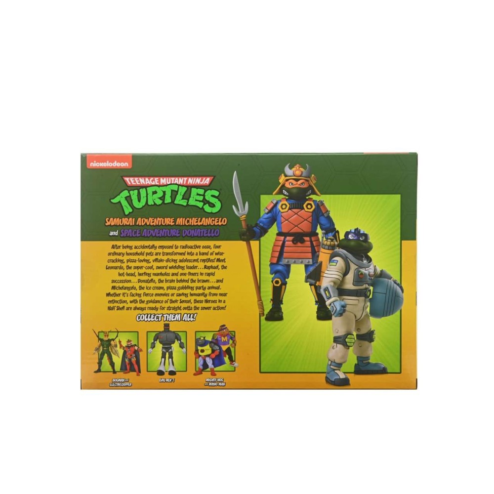 TEENAGE MUTANT NINJA TURTLES SAMURAI MICHELANGELO & SPACE DONATELLO ACTION FIGURE NECA