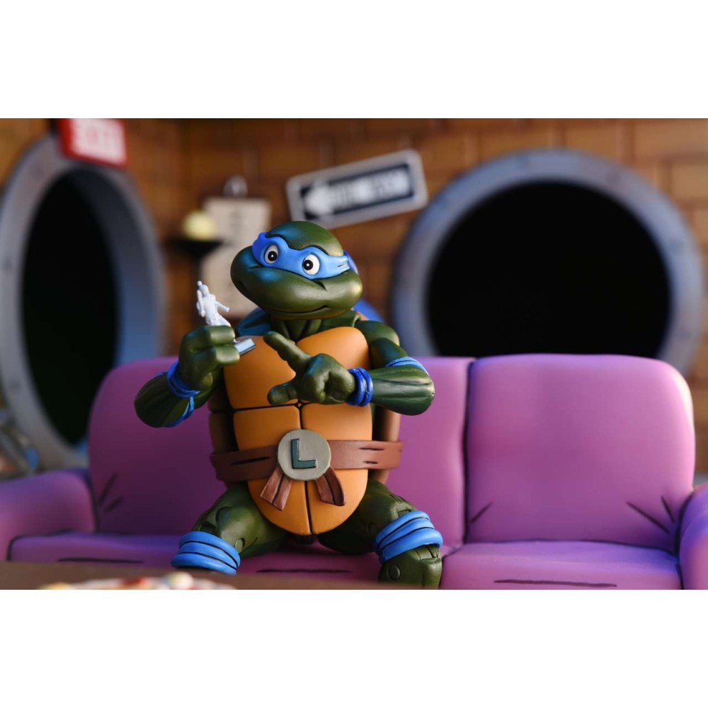 TEENAGE MUTANT NINJA TURTLES CARTOON LEONARDO ULTIMATE ACTION FIGURE NECA