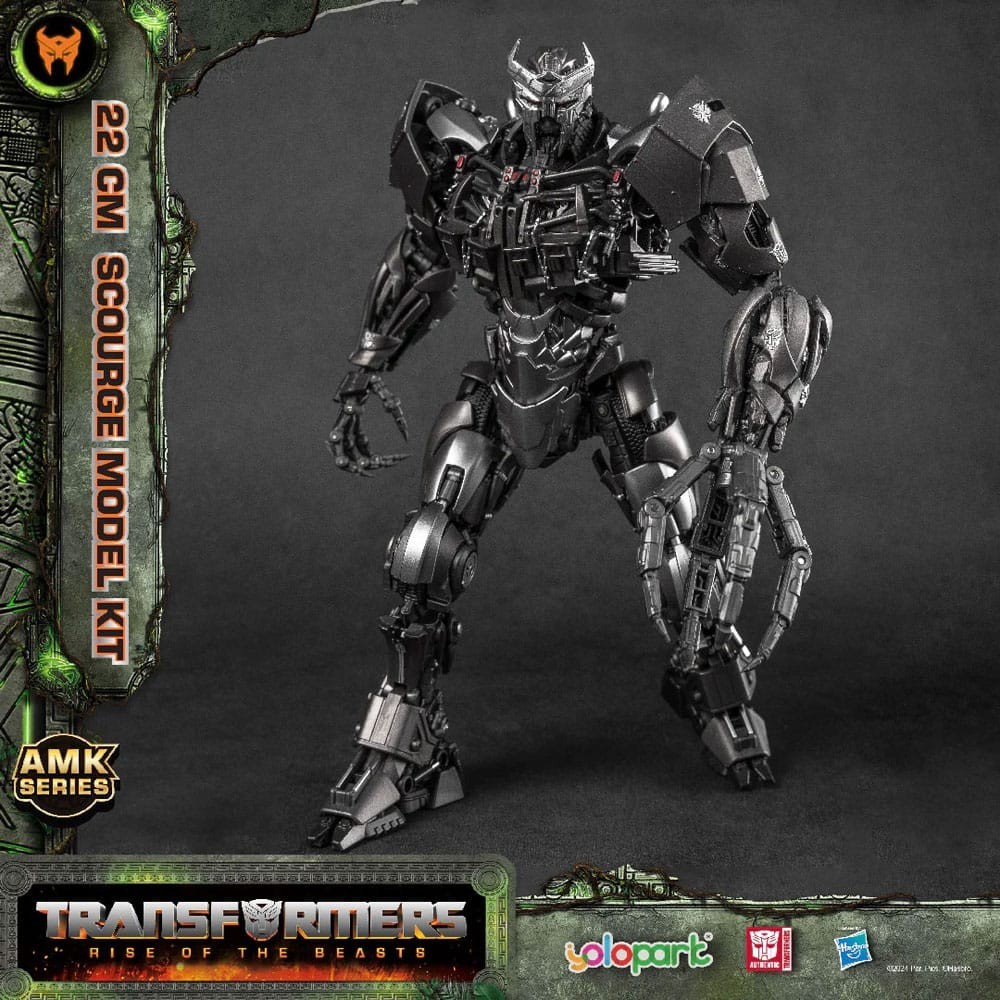 TRANSFORMERS RISE OF THE BEASTS SCOURGE MODEL KIT 22CM AMK SERIES ACTION FIGURE YOLOPARK