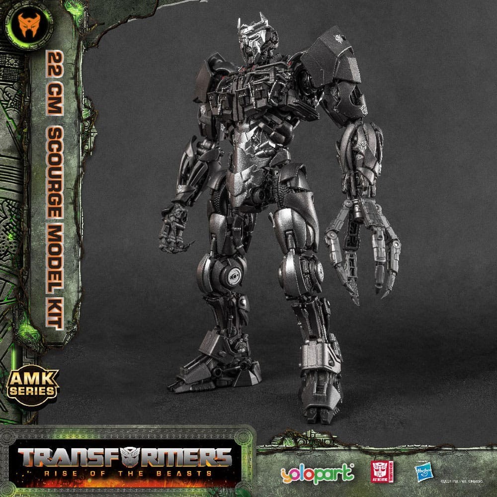 TRANSFORMERS RISE OF THE BEASTS SCOURGE MODEL KIT 22CM AMK SERIES ACTION FIGURE YOLOPARK