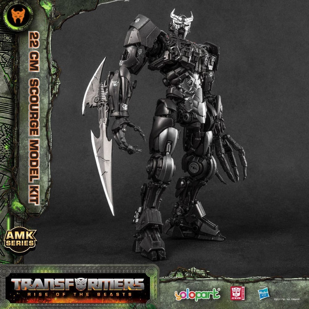 TRANSFORMERS RISE OF THE BEASTS SCOURGE MODEL KIT 22CM AMK SERIES ACTION FIGURE YOLOPARK