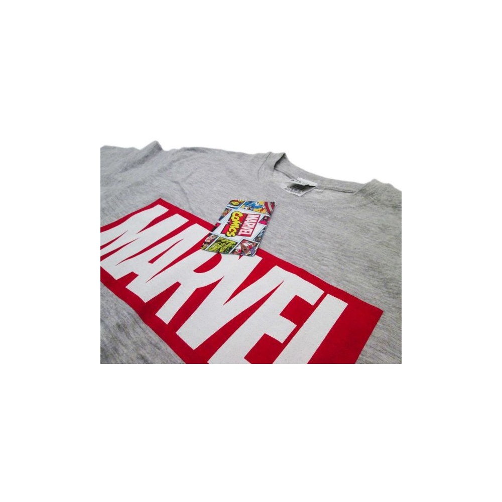 MAGLIA T SHIRT MARVEL LOGO GRIGIA