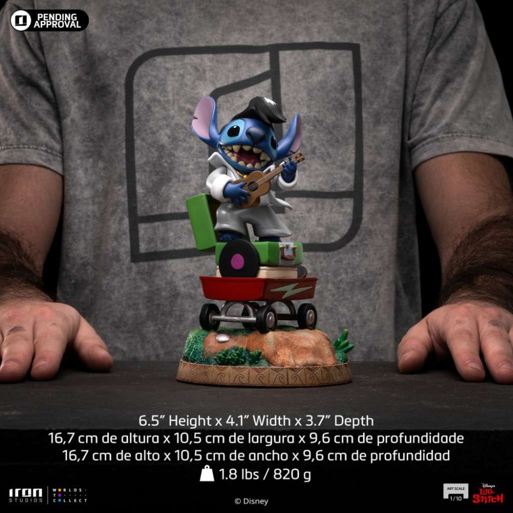 LILO AND STITCH KING OF ROCK STITCH ART SCALE 1/10 STATUA FIGURE IRON STUDIOS