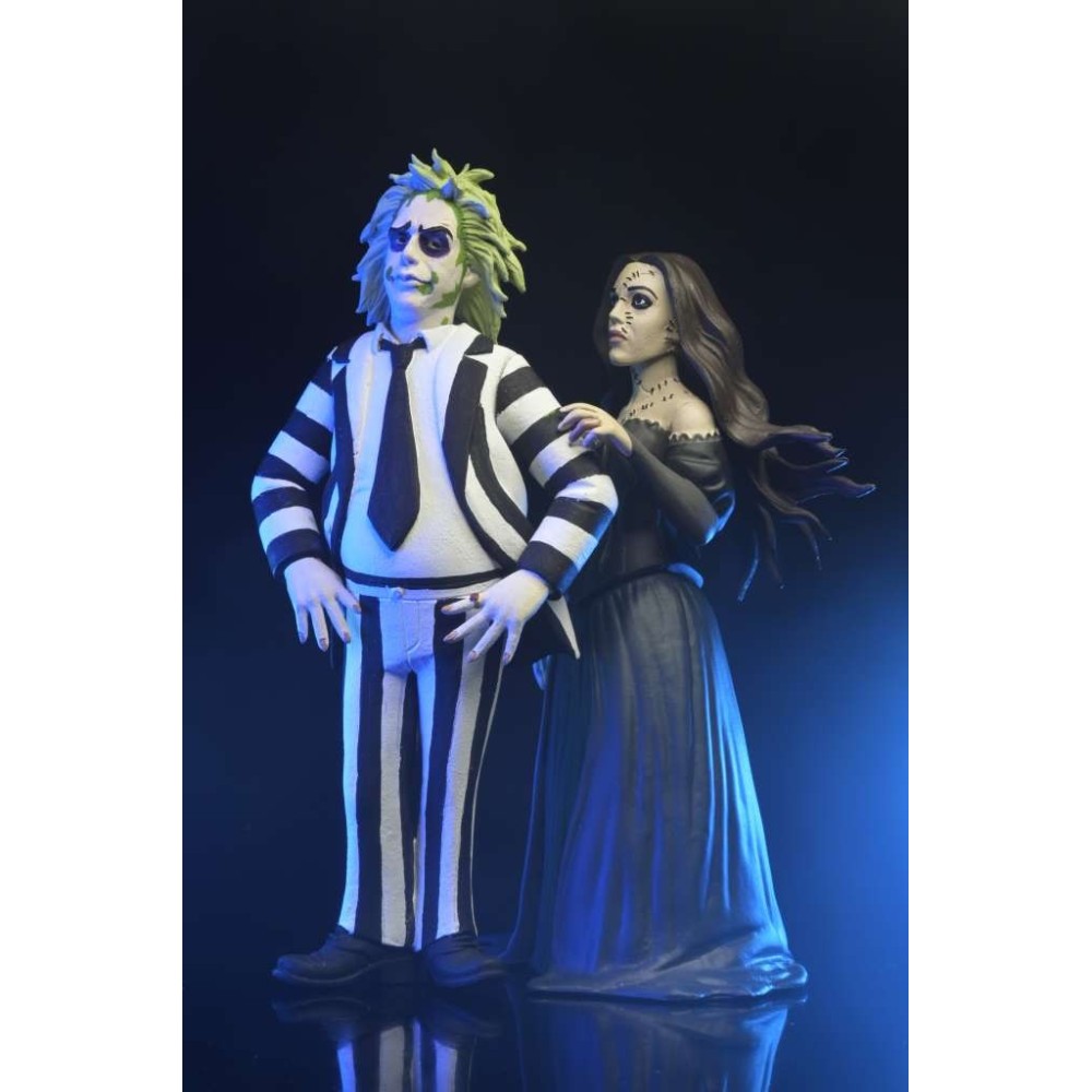 BEETLEJUICE 2 TOONY TERRORS BEETLEJUICE & DELORES ACTION FIGURE NECA
