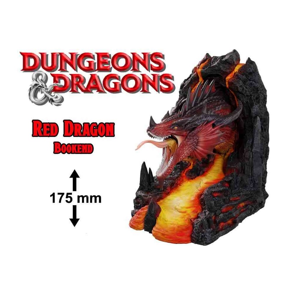 DUNGEONS AND DRAGONS RED DRAGON BOOKEND FIGURE FERMALIBRI WIZKIDS
