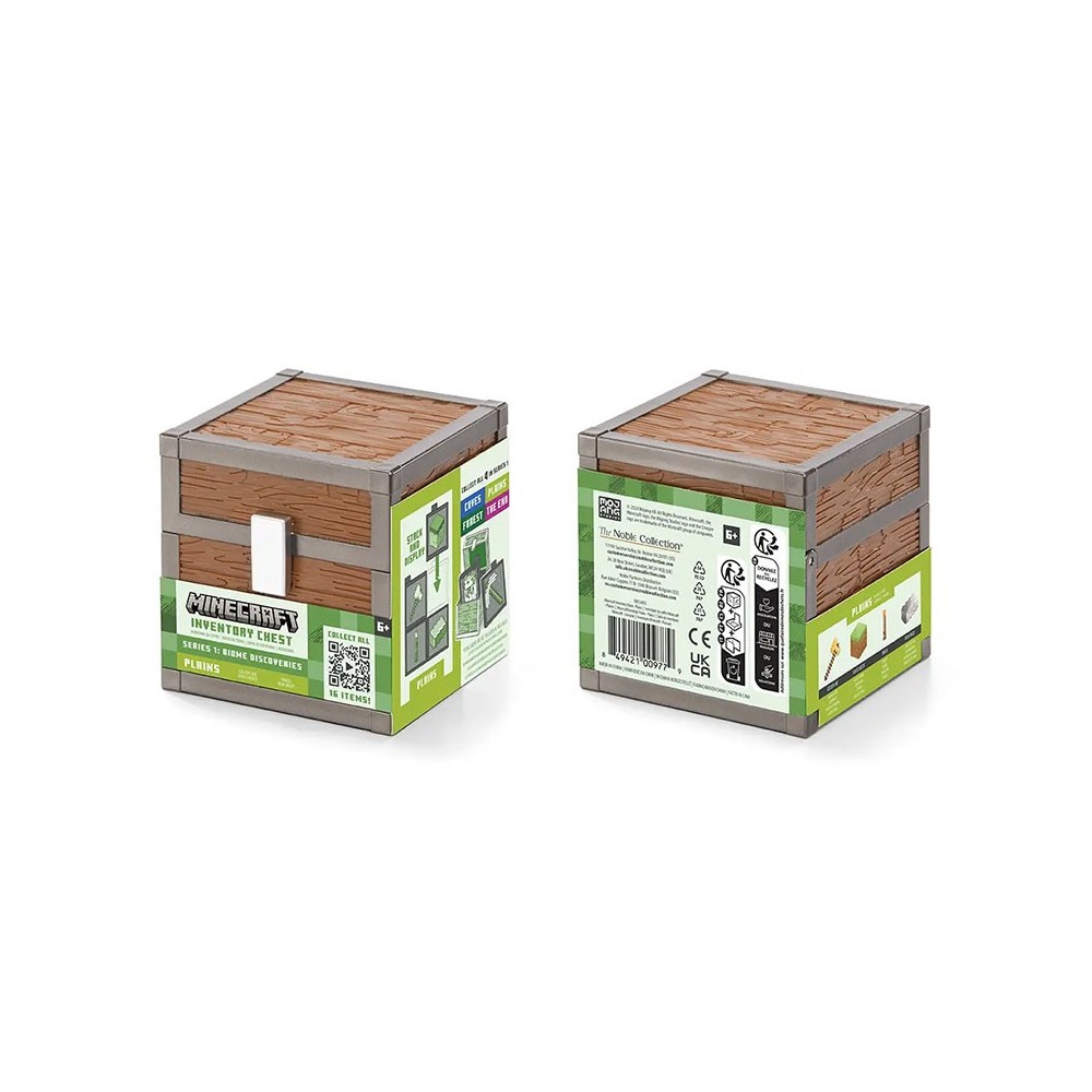 NOBLE COLLECTIONS MINECRAFT INVENTORY CHEST SERIES 1 PLAINS REPLICA